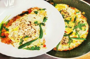 Afghani Omelette -Eggs with Tomato& Potato- Easy Breakfast Recipe-egg omelette- Omelette recipe