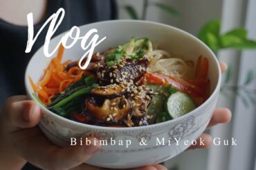 Vlog # 19 | Bibimbap & Miyeok Guk | Vegan & Healthy Recipe | #stayhome #withme