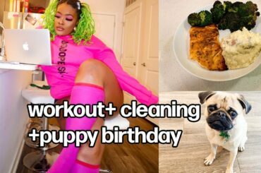 MY PRODUCTIVE DAY AT HOME + Healthy Meals + Plus Size Workout