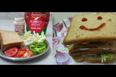 Healthy tasty 1 minute Veg sandwich lockdown special