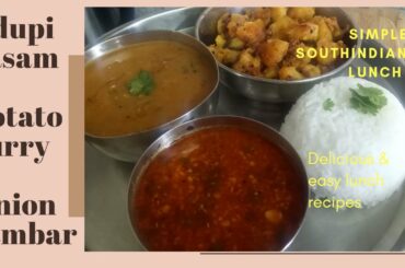 Southindian lunch-Southindian thali-Southindian lunch recipes-Simple Southindian lunch recipes