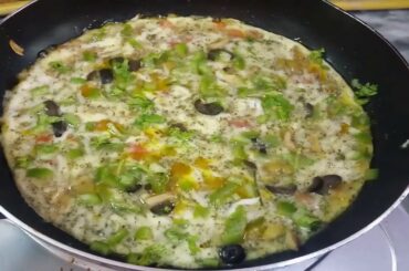 Pizza Omelet||cheese omelette|Egg vegetable pizzanda |healthy breakfast recipe|