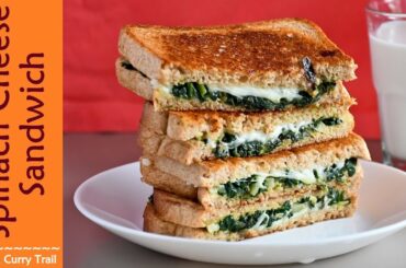 Spinach Cheese Sandwich | Easy Sandwich Ideas for kids | Evening Snacks
