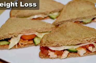 Low-fat Chicken Cheese Sandwich Recipe | Life with Amna