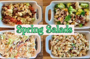 4 Keto Spring Salad Ideas / Southern Macaroni, BLT, Coleslaw, and Broccoli Salad