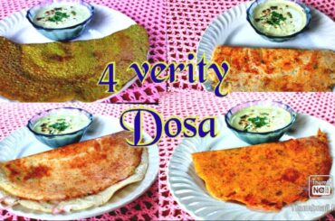 4 verities of dosa using dosa batter | healthy breakfast recipes | lockdown 2020