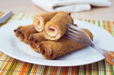 Ham & Cheese Bread Rolls - Fried Ham & Cheese Appetizer Recipe