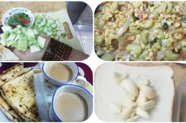 Simple Routine || Turai/Tori Recipe || Cheezy Garlic Bread Recipe || Healthy and help full recipe