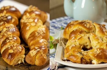 Stuffed Greek Easter Bread:  3 Delicious Tsoureki minis Recipes