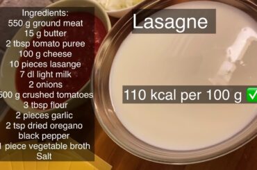 Healthy Lasanga Recipe/ Calorie Counted Recipes For Weight Loss/ Low Calorie/ healthy food