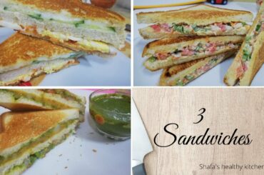 3 easy sandwiches Recipe | Quick Sandwich | Bread Sandwich | Bachelors Sandwich | Breakfast Recipe