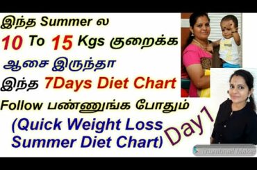 Quick Weight Loss Diet Chart In Tamil/Loss Up To 10 To 15kgs In A Month/Weight Loss Tips In Tamil