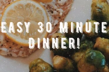 HEALTHY 30 MINUTE DINNER: Lemon Pepper Salmon & Garlic Brussel Sprouts