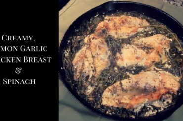 How to Meal Prep: Creamy Lemon Garlic Chicken Breasts & Spinach (Healthy Recipe) | Cooking with T&B