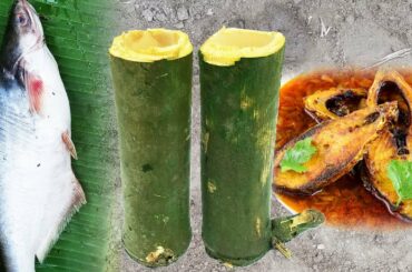 FISH CURRY RECIPE IN BAMBOO | Healthy & Tasty Village Style Bamboo Fish Recipe | Palash's Cooking