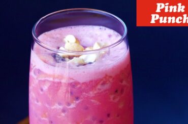 Pink Punch shake, simple, tasty & refreshing summer drink, LockDown Recipes, mixed fruit milkshake