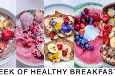 A week of healthy breakfasts/easy vegan 10 min recipes/mealprep friendly/recipe ideas for weightloss
