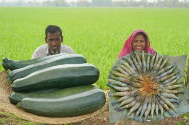 Zucchini Chingri Recipe Fresh Squash With Shrimp Curry Quick & Easy Lunch Meal Prep For Village Kids