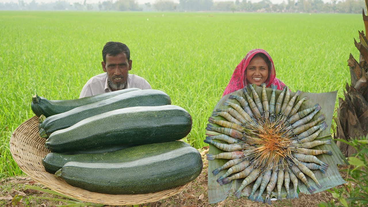 Zucchini Chingri Recipe Fresh Squash With Shrimp Curry Quick & Easy Lunch Meal Prep For Village Kids Zucchini Chingri Recipe Fresh Squash With Shrimp Curry Quick & Easy Lunch Meal Prep For Village Kids