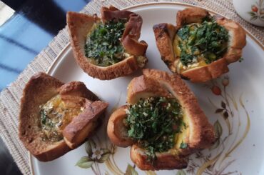 Egg Muffins in Bread Cups/  Healthy Breakfast