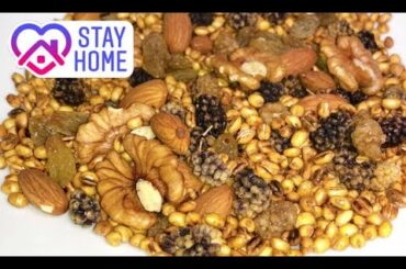Easy and healthy snack/quarantine (lockdown) snack recipe/Roasted wheat/گندم بریان در روزهای قرنطین