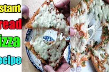 Instant Cheese Burst Bread Pizza Without Oven