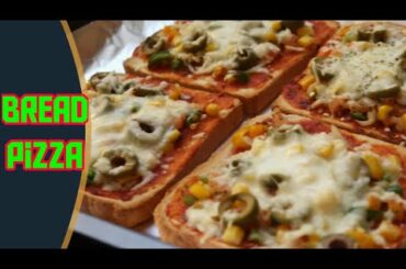 Lock Down-Bread Pizza Recipe | Evening Snack | No Oil Pizza Recipe | Snack Without Oil | My Kitchen