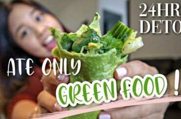 I ate only GREEN food for 24 hours challenge | Healthy Recipes!!