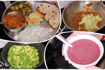 Aloo ki Kadhi without Besan | Preparing Less-Ingredient Simple Veg Dinner Thali in Lockdown | vlog