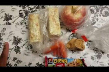 Lunch Ideas 15 Pizza bread, apple, carrots, peanut butter chewy chocolate chips granola bar