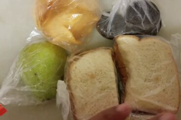 Corona Virus Lunch Ideas 10 Peanut butter & honey sandwich, pear, barbecue chips, Oreos