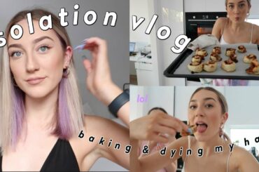 QUARANTINE VLOG 1 dyeing my hair & baking healthy treats lol