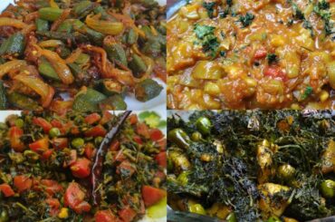 Healthy Lunch Recipe | Bhindi | Tori | Gajar Matar Methi | Aloo Soya Saag | Indian Sabzi Recipe