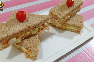 Egg Sandwich - Egg Salad Sandwich -Healthy Breakfast Recipe - Egg Mayo Sandwich