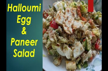 Indian style spicy couscous and halloumi salad