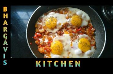 Eggs with potatoes & tomatoes/Easy & healthy breakfast recipe