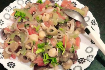 Healthy Breakfast 250 Calories / Lunch Recipe | Eggplant Chickpeas Recipe | Weight loss Recipe |