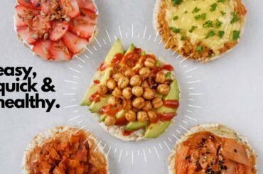 EASY 5 MIN HEALTHY BREAKFAST & SNACK RECIPES: 5 Vegan Toast Ideas using Rice Cakes | Delia.v Life