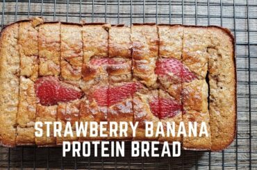Strawberry Banana Protein Bread Healthy Meal Prep Snack only 78 Calories