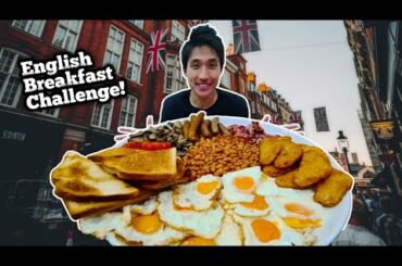 MASSIVE ENGLISH BREAKFAST PLATTER CHALLENGE! | I Cook My Own Eating Breakfast Mukbang!