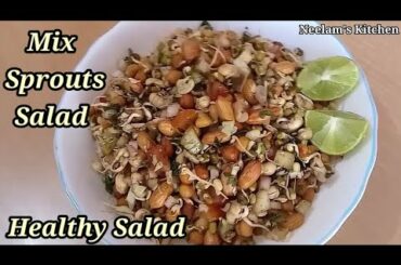 Mix Sprouts Salad | अंकुरित चना, मूंग, सोयाबीन सलाद | Healthy and Tasty Salad | Diet Recipe..