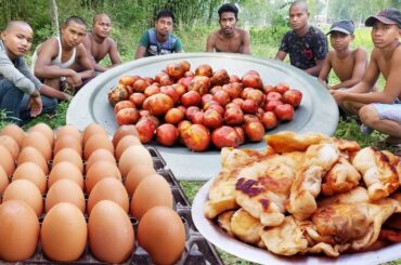 Egg Pakora Recipe With Potato Fried | Simple & Easy Recipe | Cooking & Eating By Village Boy