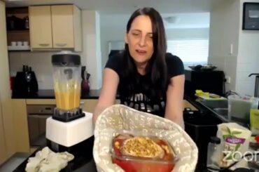 Air Fryer Stuffed Portabello Mushroom with Pumpkin "Cheese" Sauce - Live Cooking Demo with Chef AJ!