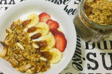 Granola recipe.muesli recipe.granola with yogurt healthy breakfast recipe