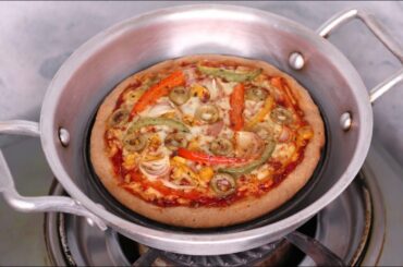 ATTA PIZZA IN KADAI | KADAI PIZZA | HEALTHY WHEAT PIZZA | WITHOUT YEAST, OVEN | LOCK DOWN RECIPE