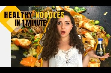 1 MIN RECIPES SERIES - EP. 6: CHICKEN VEGETABLE SHIRATAKI NOODLES 🍜 W/ LOW CALORIE TERIYAKI SAUCE