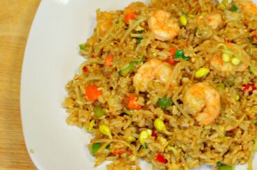 Shrimp fried rice - healthy fried rice recipe - how to cook rice- asian cooking - chinese fried rice