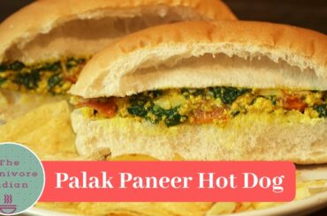 Palak Paneer Hot Dog - Vegetarian Snack Recipe - Great for Parties