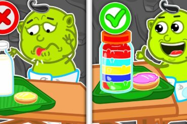 Lion Family 🐄 Eat and Cook Healthy Food vs Junk Food | Cartoon for Kids