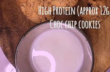 HIGH PROTEIN CHOC CHIP COOKIES 12g per cookie, healthy snack ideas, high protein high fat, 4 ingred